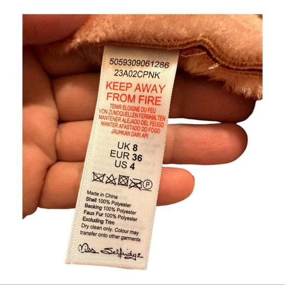 MISS SELFRIDGE PINK AVIATOR JACKET (SIZE 4) (NEW WITH TAG) - Picture 6 of 7